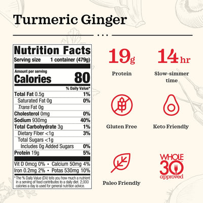 Turmeric Ginger Chicken Bone Broth - 16.9 oz