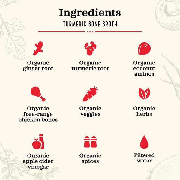 Turmeric Ginger Chicken Bone Broth Turmeric bone broth [11g Protein