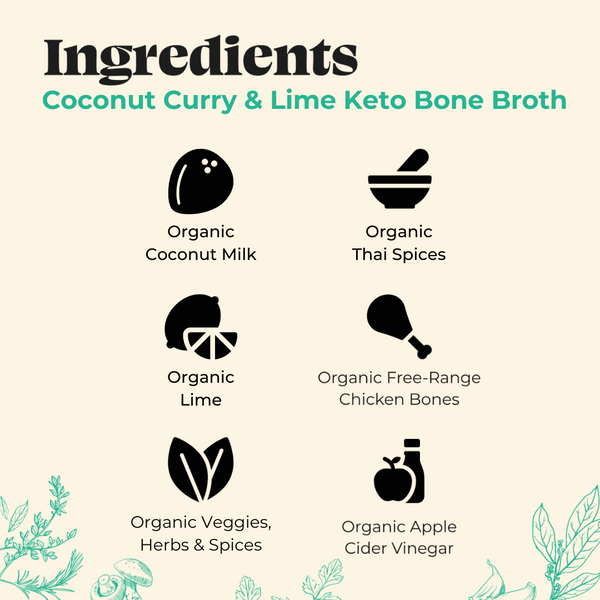 Coconut Curry & Lime Chicken Bone Broth 16.9 oz Kettle & Fire