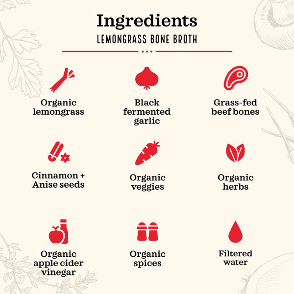 Lemongrass Ginger Beef Bone Broth Ginger Beef Soup [Collagen Rich