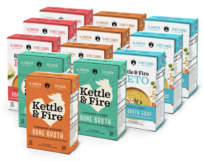 12-pack: Ultimate Keto Soups & Keto Broth Bundle Bone broth Kettle & Fire