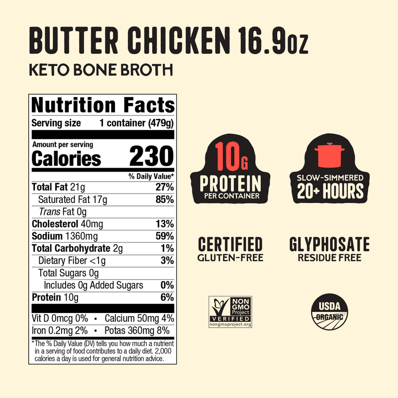 Butter Chicken Keto Broth - 16.9 oz
