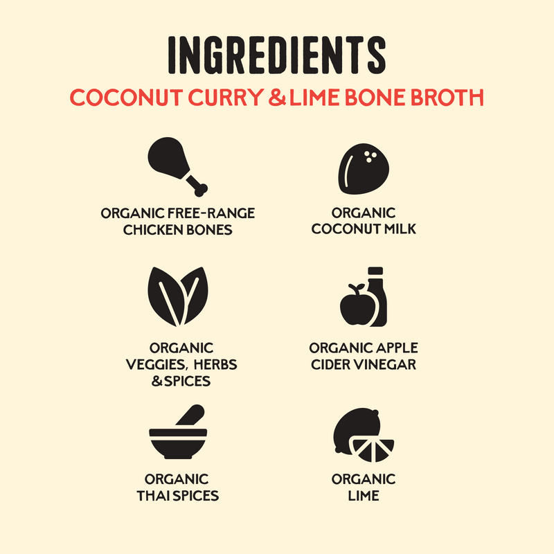 Coconut Curry & Lime Chicken Bone Broth - 16.9 oz