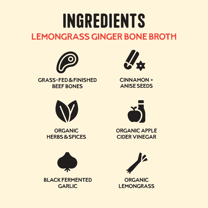 Lemongrass Ginger Beef Bone Broth - 16.9 oz