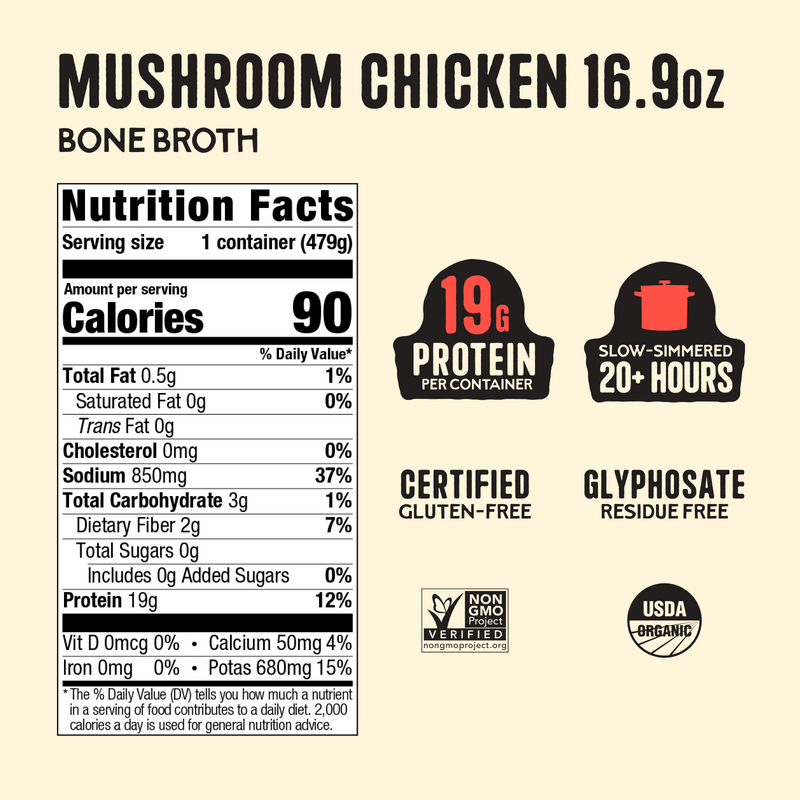 Mushroom Chicken Bone Broth - 16.9 oz