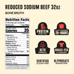4 Pack: Reduced Sodium Beef Bone Broth - 32oz