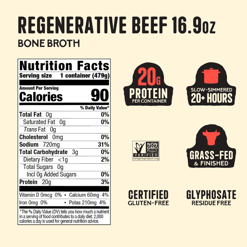 Regenerative Beef Bone Broth - 16.9 oz