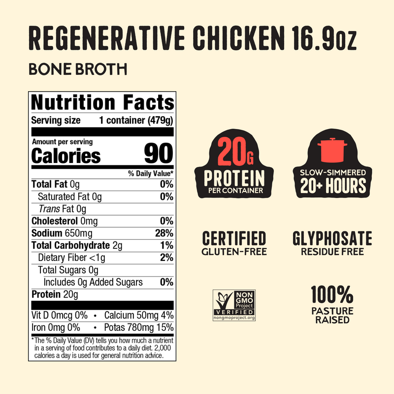 Regenerative Chicken Bone Broth - 16.9 oz