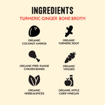 Turmeric Ginger Chicken Bone Broth - 16.9 oz