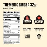 4 Pack: Turmeric Ginger Chicken Bone Broth - 32 oz
