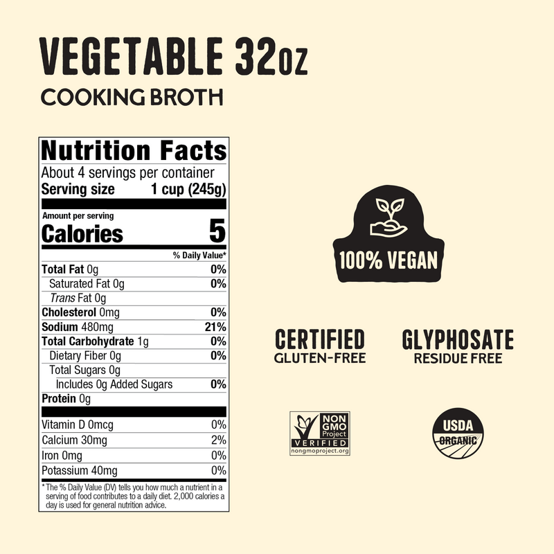 4 Pack: Vegetable Broth - 32oz
