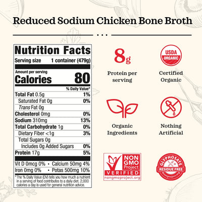 Reduced Sodium Chicken Bone Broth