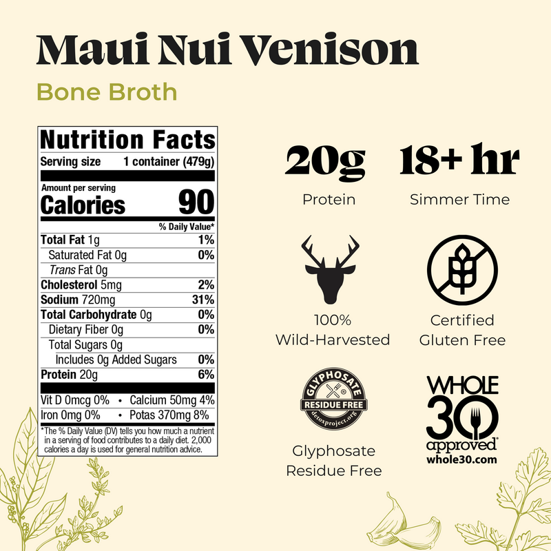 Maui Nui Venison Bone Broth - 16.9 oz