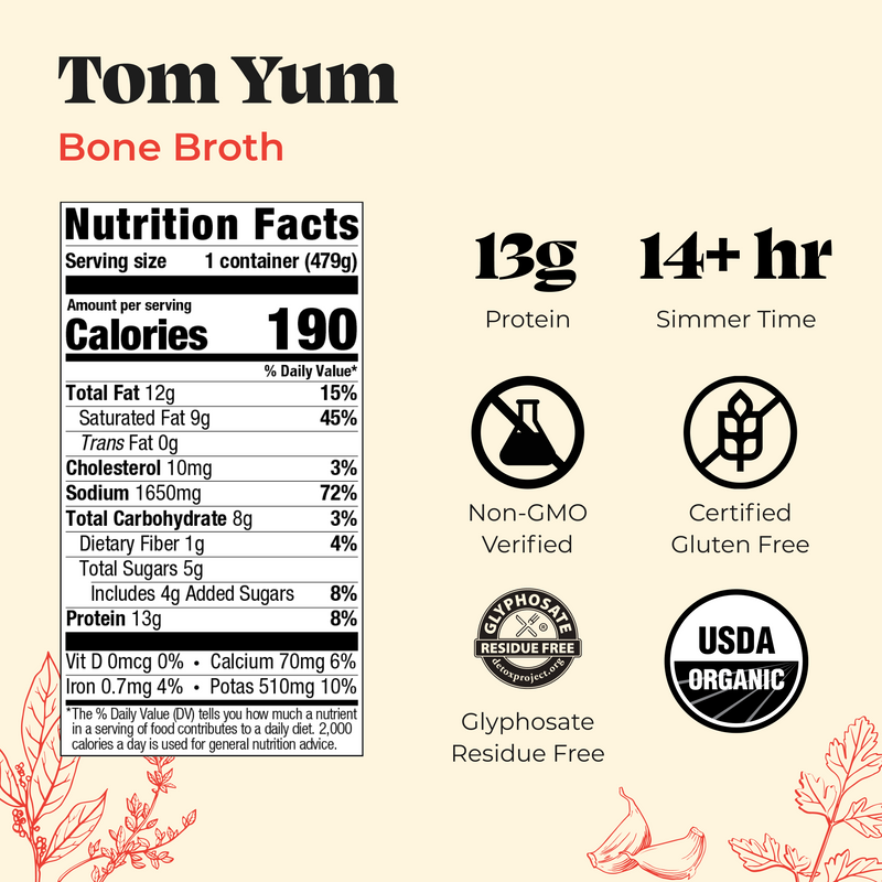 Tom Yum Chicken Keto Broth - 16.9 oz