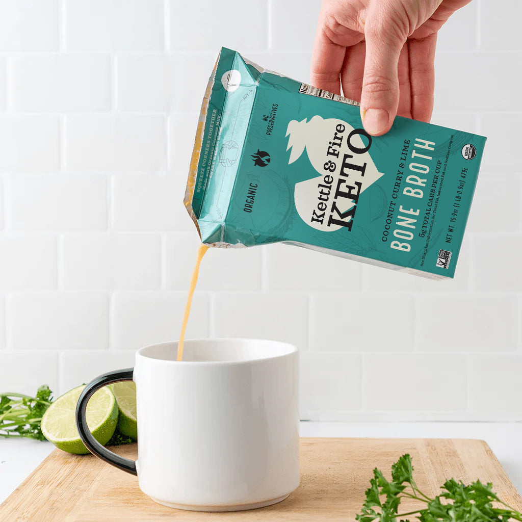 Coconut Curry & Lime Chicken Bone Broth 16.9 oz Kettle & Fire
