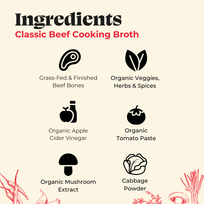 6 Pack: Beef Cooking Broth - 32oz
