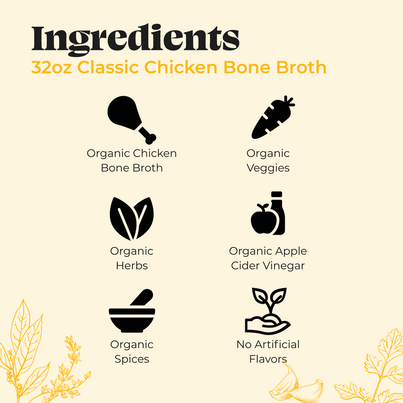 6 Pack: Chicken Bone Broth - 32oz