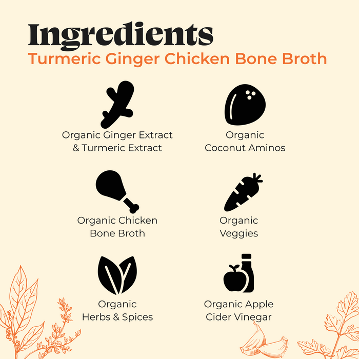 Turmeric Ginger Chicken Bone Broth - 16.9 oz