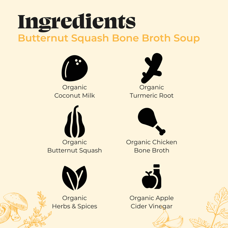 Butternut Squash Soup (Made With Bone Broth) - 16.9 oz