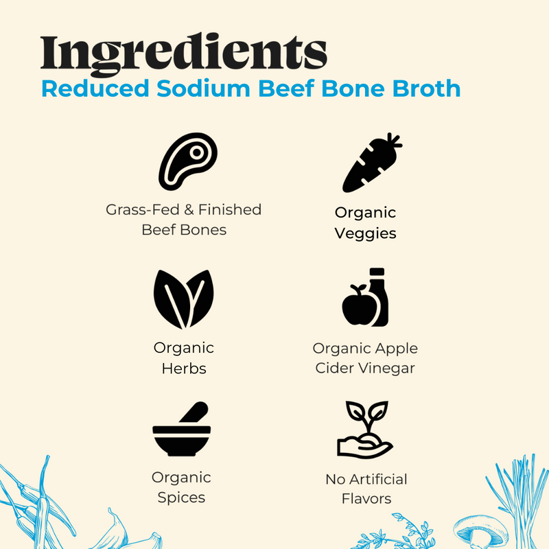 Reduced Sodium Beef Bone Broth - 16.9 oz