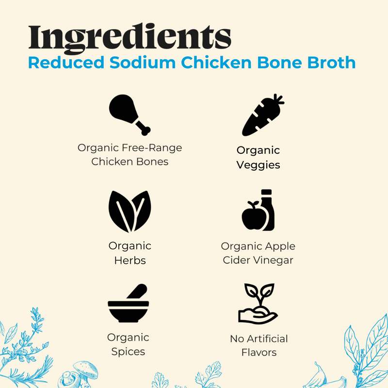 Reduced Sodium Chicken Bone Broth - 16.9 oz