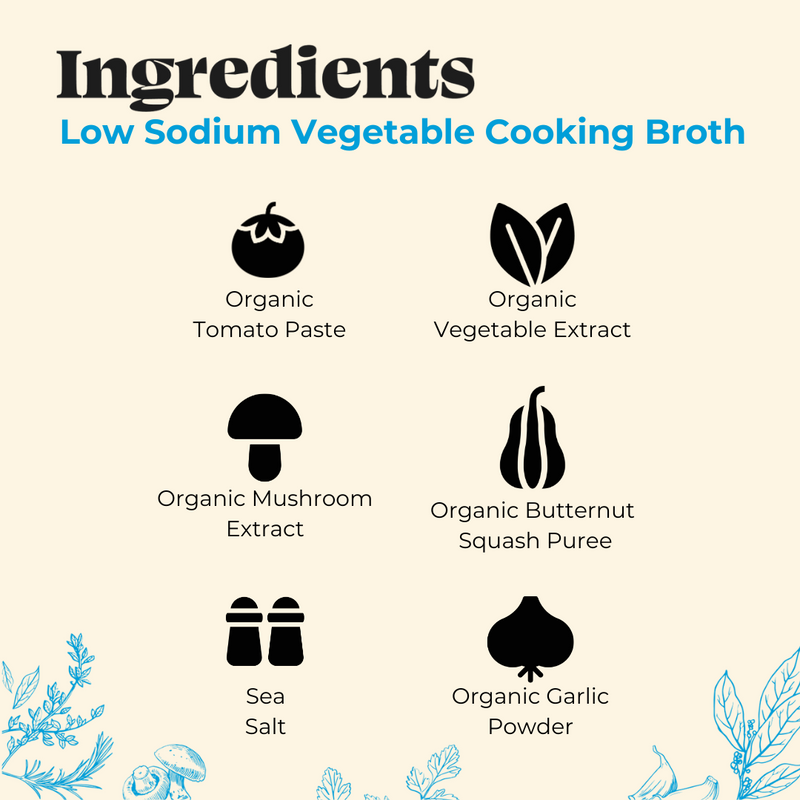 4 Pack: Vegetable Low Sodium Cooking Broth - 32oz