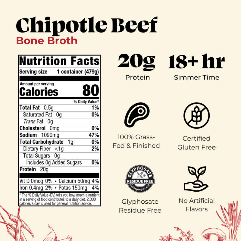 Chipotle Beef Bone Broth - 16.9 oz