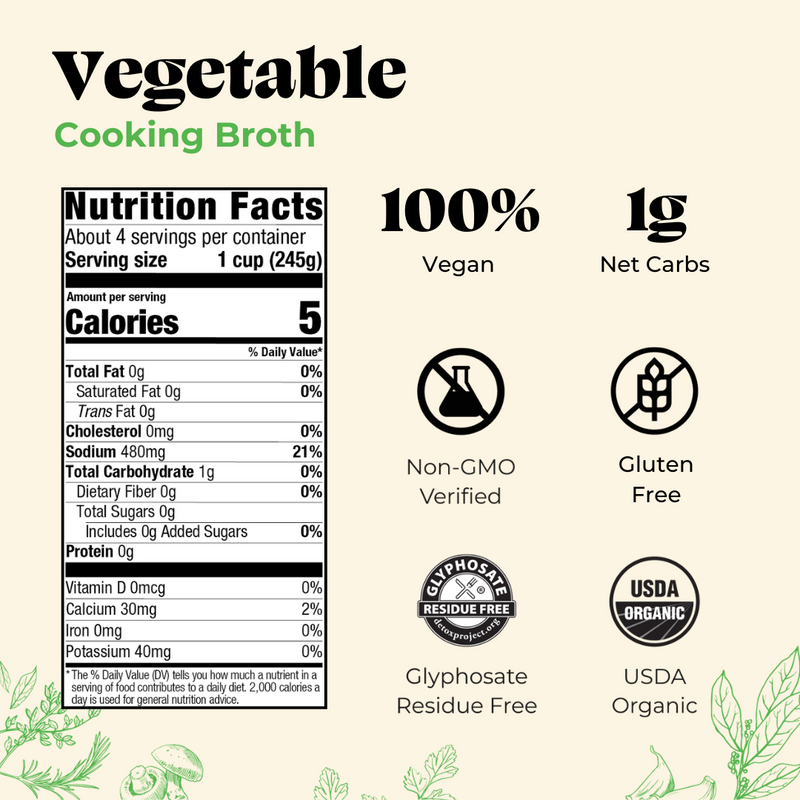 4 Pack: Vegetable Broth - 32oz