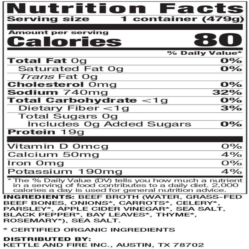 100% Grass-fed Beef Bone Broth - 16.9 oz