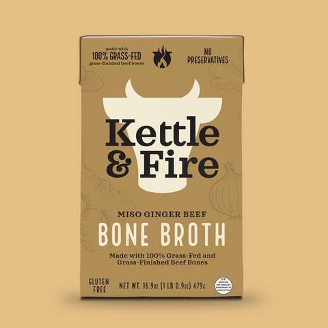 100% Grass-fed Miso Ginger Beef Bone Broth 16.9oz
