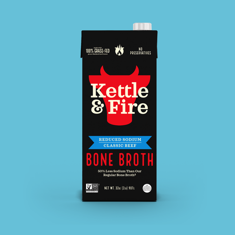 4 Pack: Reduced Sodium Beef Bone Broth - 32oz