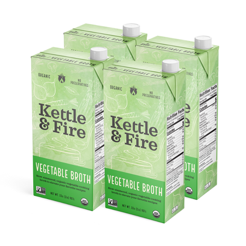4 Pack: Vegetable Broth - 32oz Bundle Kettle & Fire
