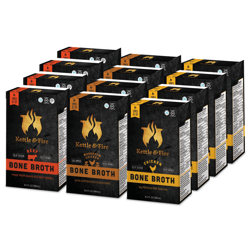12-Pack: Bone Broth Variety Bundle Bone broth Kettle & Fire 