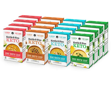 16-Pack: Keto Broccoli - Bisque - Curry - Cauliflower Bundle Bone broth Kettle & Fire 