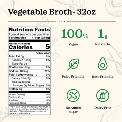 4 Pack: Vegetable Broth - 32oz Bundle Kettle & Fire 