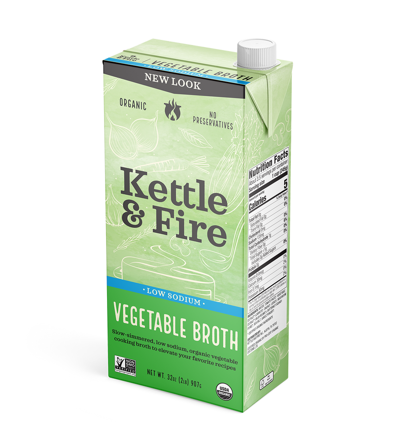 Low Sodium Vegetable Cooking Broth 32oz Kettle & Fire