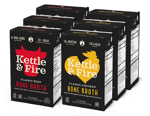 6-Pack: Beef & Chicken Bundle Bone broth Kettle & Fire 