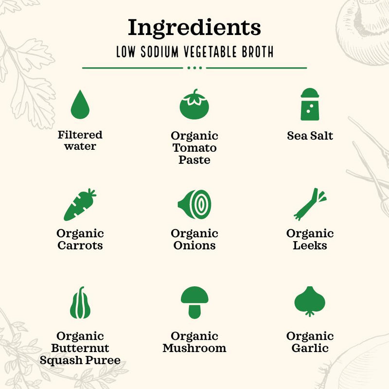 Low Sodium Vegetable Cooking Broth 32oz Kettle & Fire 