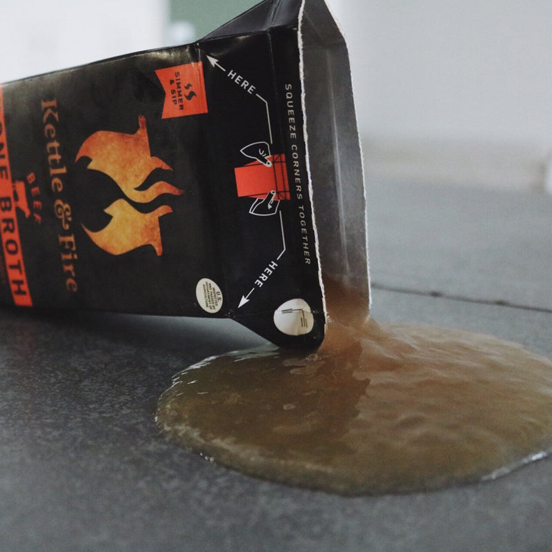 Grass-fed Beef Bone Broth: 16.9oz Bone broth Kettle & Fire 