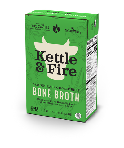 Lemongrass Ginger Beef Bone Broth - 16.9 oz Bone broth Kettle & Fire