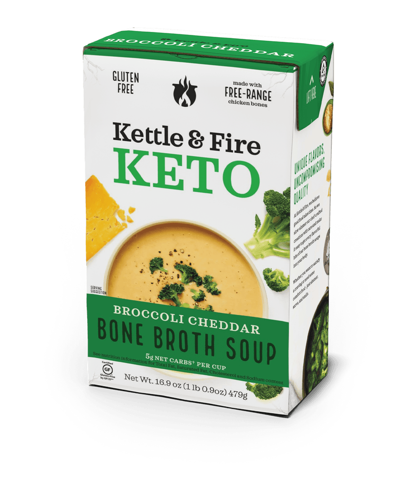 Keto Broccoli Cheddar Soup With Bone Broth 15g Protein cup Kettle Fire