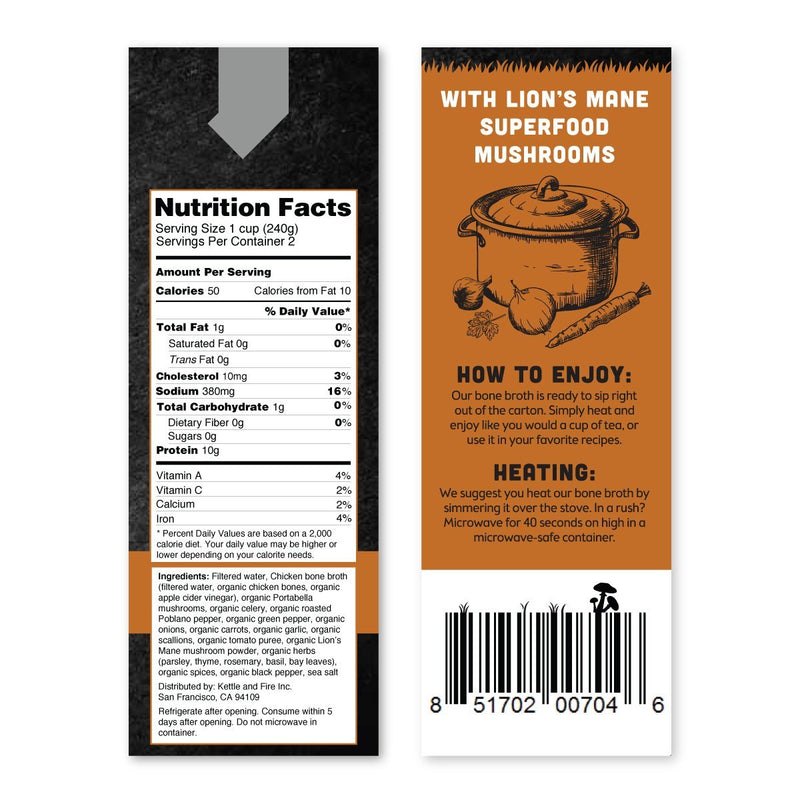 6-Pack: Mushroom Chicken Only Bundle Bone broth Kettle & Fire 
