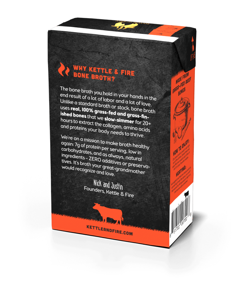 Grass-fed Beef Bone Broth: 16.9oz Bone broth Kettle & Fire 