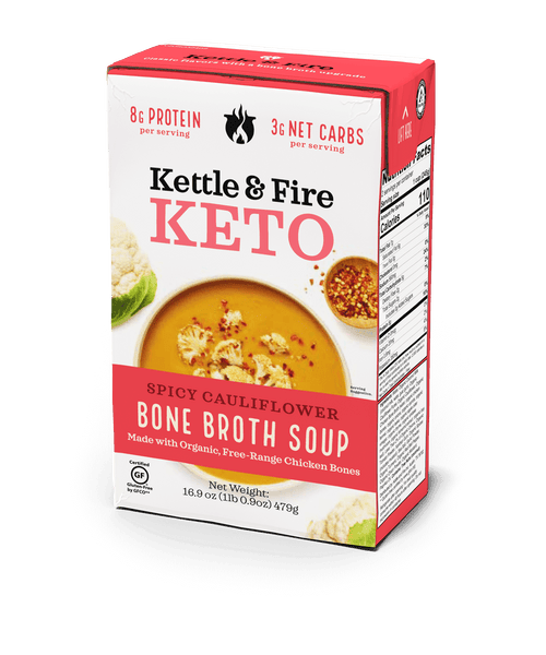 Spicy Keto Cauliflower Soup [8g Protein/cup, 3 Net Carbs] Kettle & Fire
