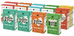 Fourteen Kettle & Fire bone broth cartons in assorted flavors arranged in a row.