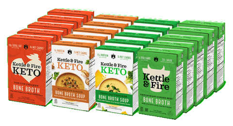 20-pack: Mushroom - Broccoli - TomYum - Lemongrass Bone broth Kettle & Fire 