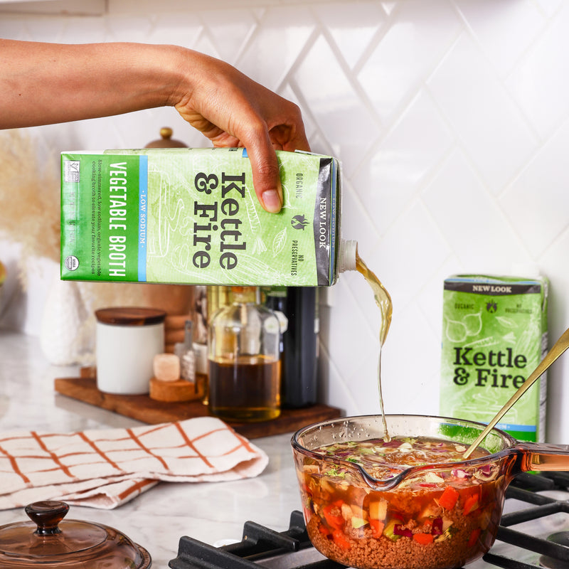 Low Sodium Vegetable Cooking Broth 32oz Kettle & Fire