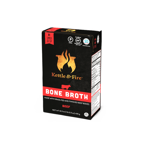 Grass-fed Beef Bone Broth: 16.9oz Bone broth Kettle & Fire 